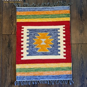 Handwoven rug / carpet - 100% Egyptian wool Kilim - 60x80cm - Classic