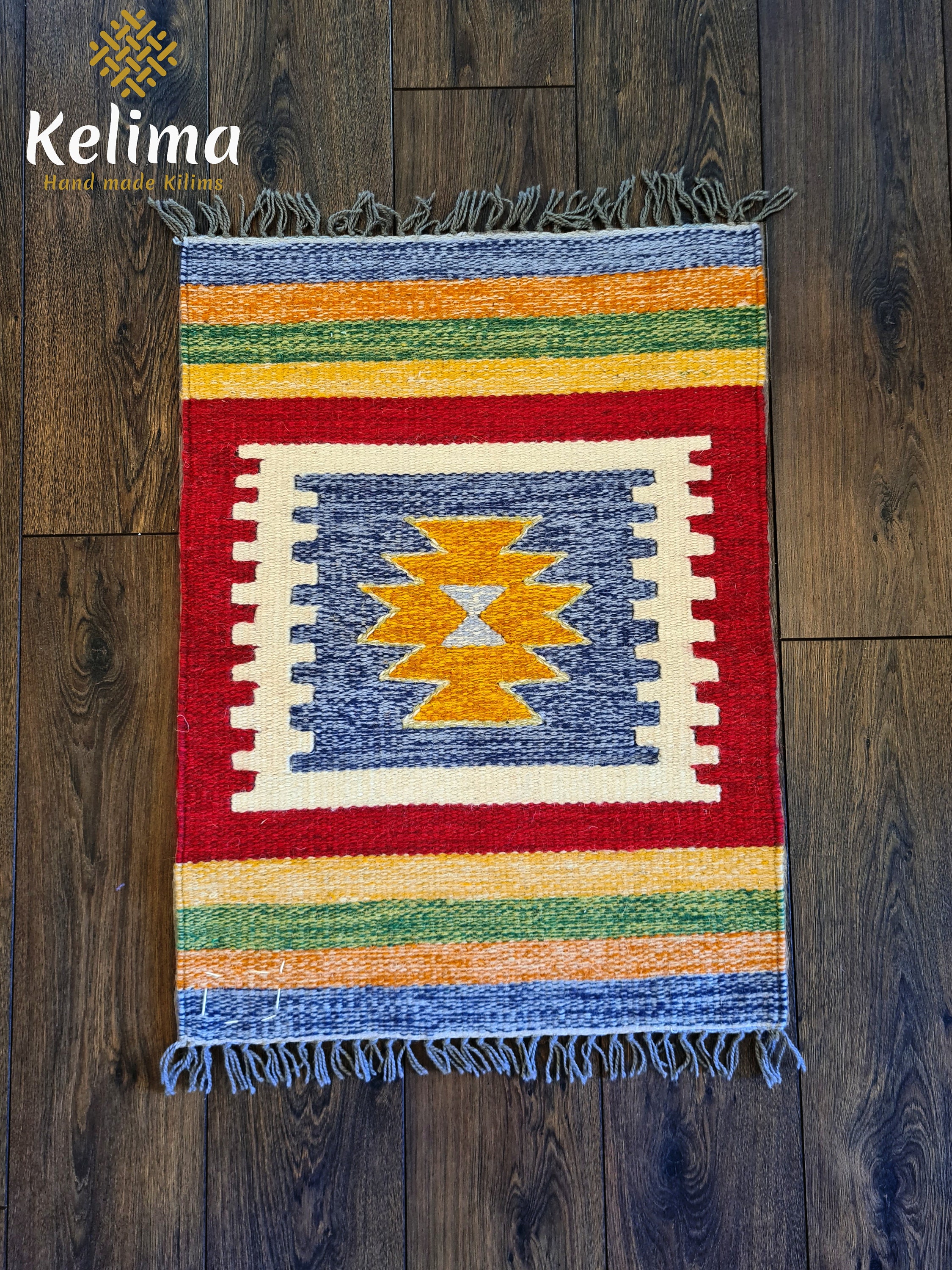 Handwoven rug / carpet - 100% Egyptian wool Kilim - 60x80cm - Classic