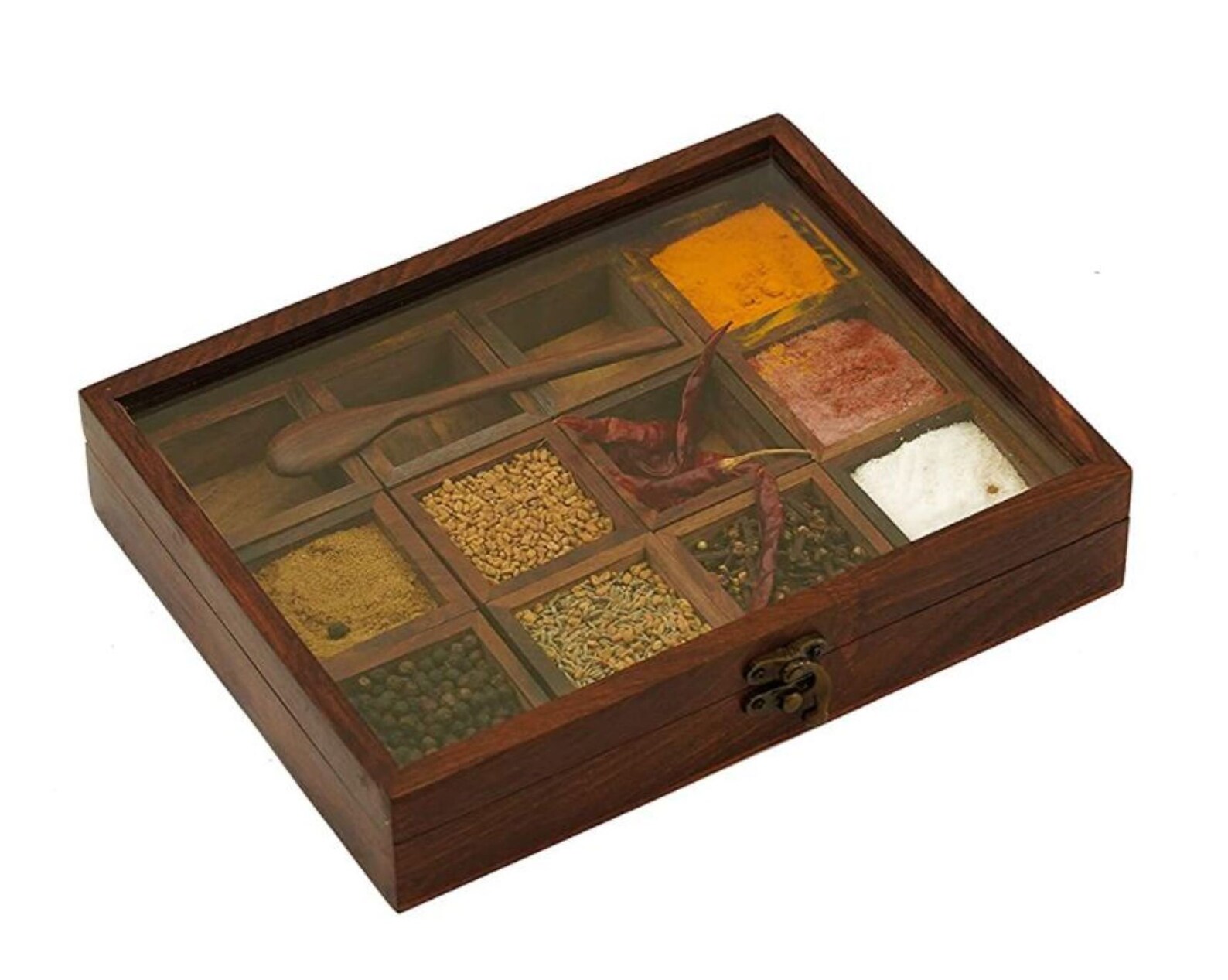 Wooden Spice Box Masala box 12 containers Sheesham Rose Etsy