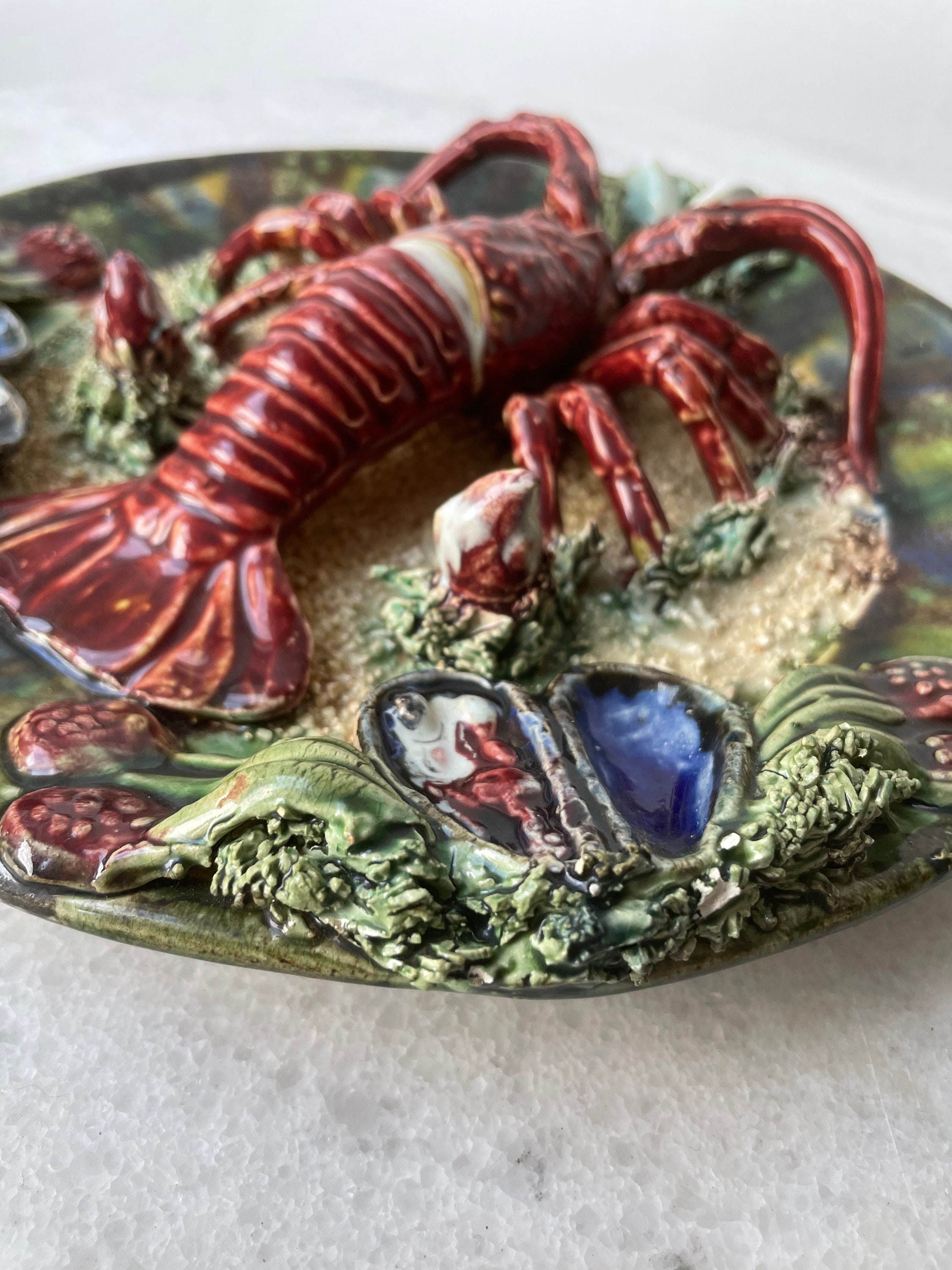 Very rare majolica lobster plate Etsy