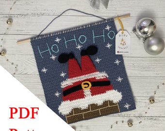 Santa wall hanging PDF PATTERN crochet wall decor