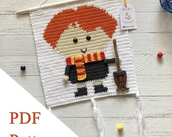 Ron Weasley wall hanging PDF PATTERN crochet wall decor