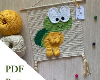 Turtle wall hanging PDF PATTERN crochet wall decor