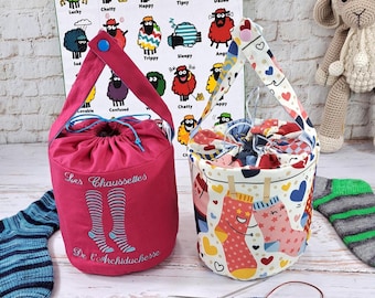 Petit sac à projets pour tricoter ses chaussettes