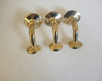 Unlacquered Brass Wall Hook, Vintage Antique Brass Hooks