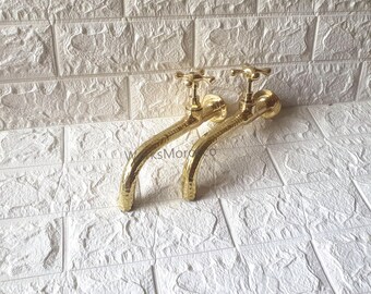 Moroccan water faucet Bronze part Antique Vintage Water Faucet, Unlacquered Brass Hammered Wall Mount Faucet, Vintage Garden Tap, Kitchen