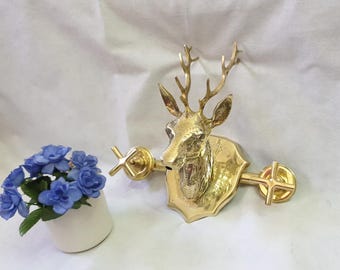 Bathroom Brass Wall Mount Faucet - Brass The Deer Head Faucet, 100% Handmade - The DEER head faucet - Vintage Faucet - Kitchen tap