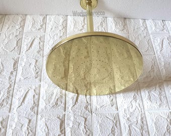 Unlacquered Brass Rainfall Shower Head Set – Wall Mounted Fixture