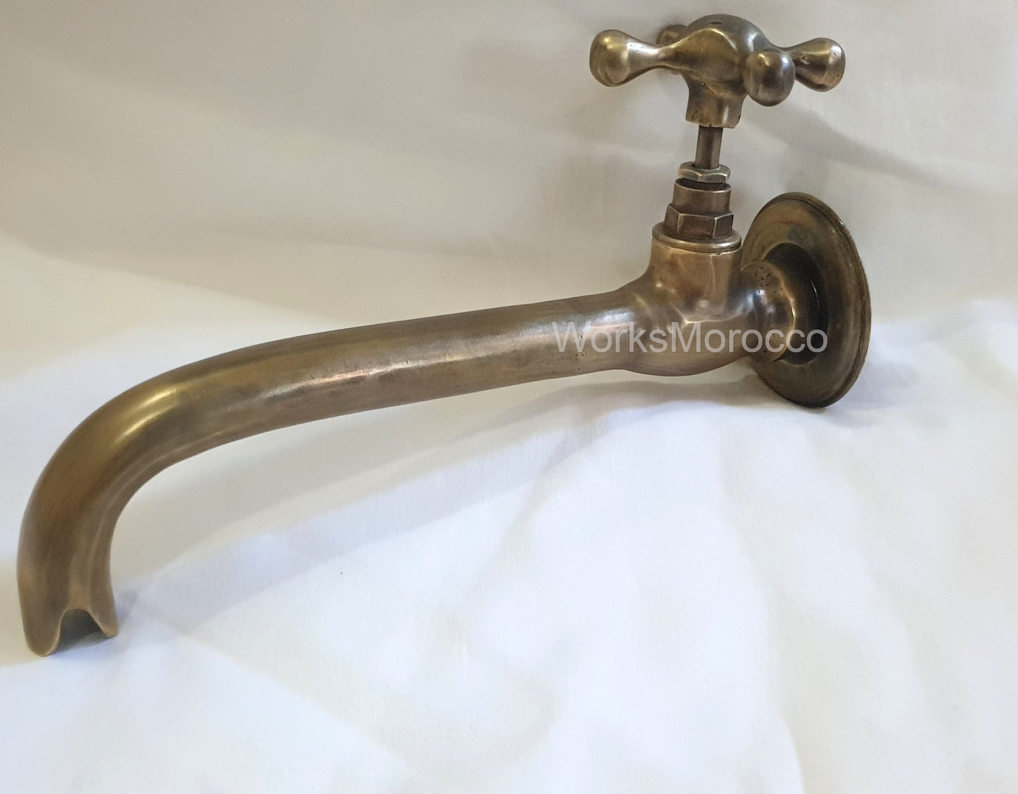 Bathroom Bronze Finish Wall Mount Faucet - Brass Patina Wall Mounted ...