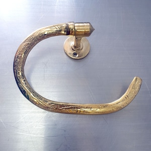 Porta carta igienica in ottone non laccato - Porta rotolo di carta igienica in ottone - Porta fazzoletti in ottone - Porta rotolo da bagno da appendere alla parete