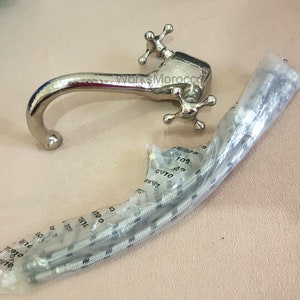 Silber Gehämmerter Badezimmer Wasserhahn - Schwanenhals Wasserhahn - Küchenarmatur - Nickel Silber Wasserhahn - Silber Wasserhahn, Marokkanischer Wasserhahn - Vintage Wasserhahn