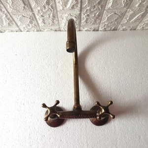 Brass Patina Wall Mounted handles Kitchen Faucet, Bronze Finish Kitchen Wall Mount Faucet, Brass Patina Kitchen Faucet