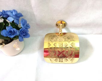 Engraved Brass Toilet Paper Holder - Moroccan Design