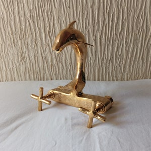 Brass Wall Mounted Bathroom Faucet - Fish faucet - Wall Mount Faucet - Unlacquered Brass Faucet, Faucet brass - vintage faucet