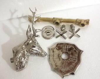 Handmade Brass Deer Head Faucet - Wall Mount Vintage Kitchen Tap