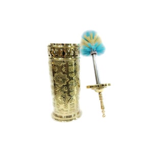 Moroccan brass Toilet Brush Holder, Handmade Toilet Brush And Holder, Brass Bathroom Accessories - Toilet Holder Freestanding - bathroom