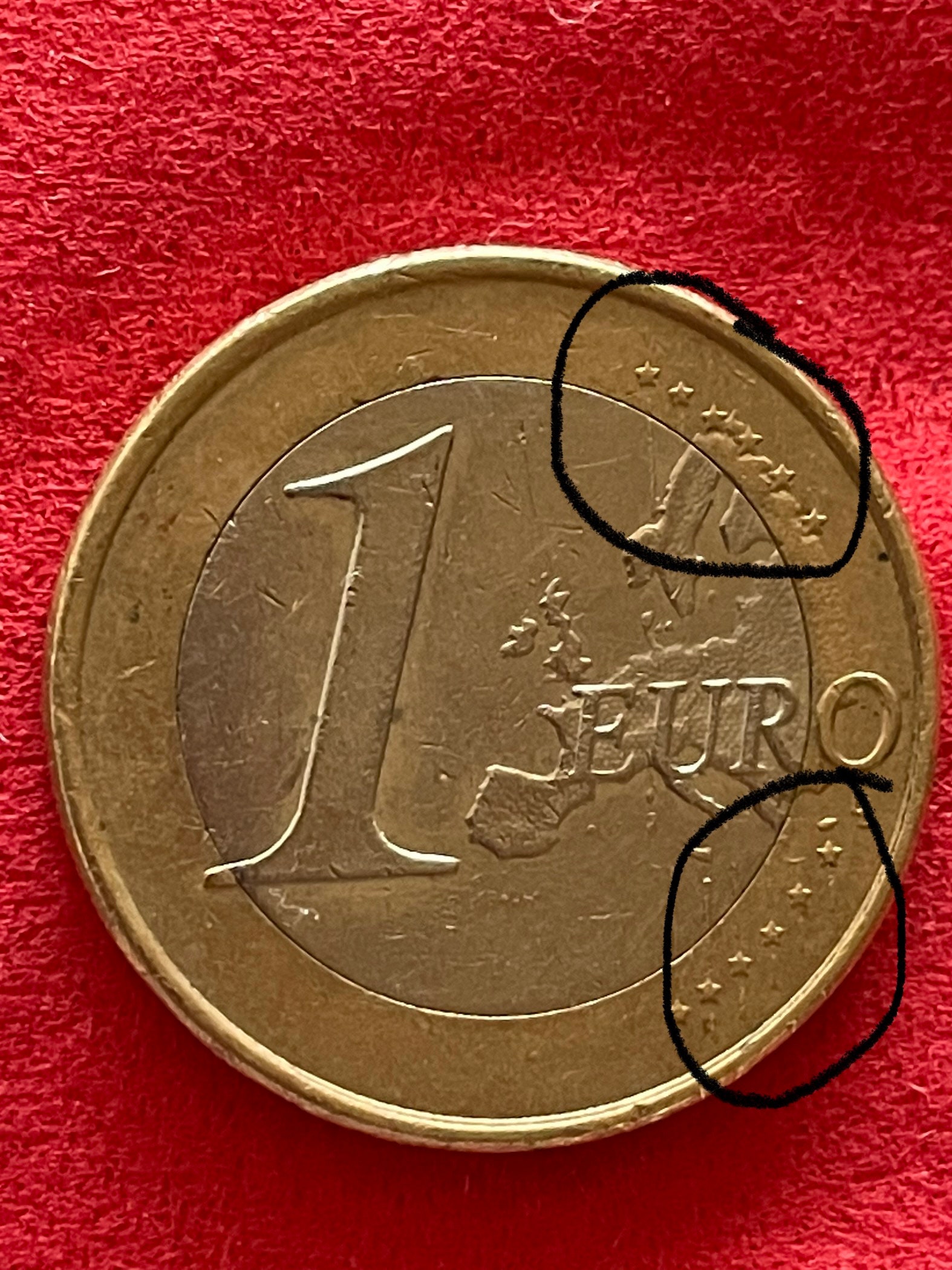 Ein Euro Münze ESPANA 2016. Fehlprägung Etsy