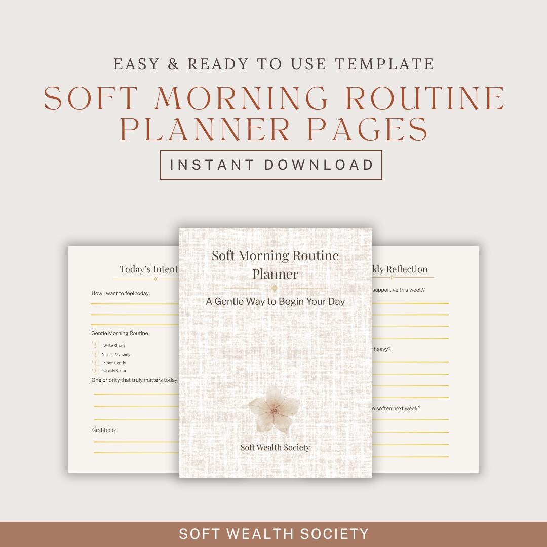 Soft Morning Routine Planner | Printable Daily Journal (PDF) - Etsy