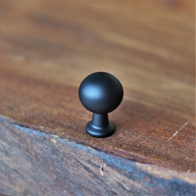 Matte Black Tiny Solid Small Knob Antique Brass Knob Etsy