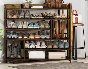 RENJIFAN Flower Stand Shoe Bench,Home Entryway Hallway Shoe Rack Wooden Shoes Storage Organizer Cabinet with Folding Padded Seat Shelf Rack Storage Rack Shoes RENJIFAN Flower Stand Shoe Bench,Home Entryway Hallway Shoe Rack Wooden Shoes Storage Organizer Cabinet with Folding Padded Seat Shelf Rack Storage Rack Shoes