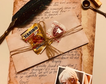 Cartas escritas a mano de tu personaje de consuelo de Harry Potter