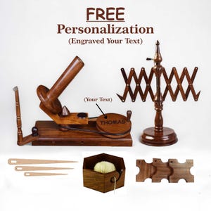 Wooden Yarn Ball Winder & Table Top Swift, 9 Pcs Set Combo Winder, Wool, Speedy Ball Winder, Perfect Gift For Knitters