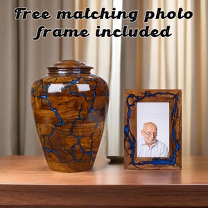 Fractal Burning Wooden Rosewood Cremation Urn for Human Ashes - Funeral Urn with Threaded Lid, Suitable for Human or Pet Ashes&quot;