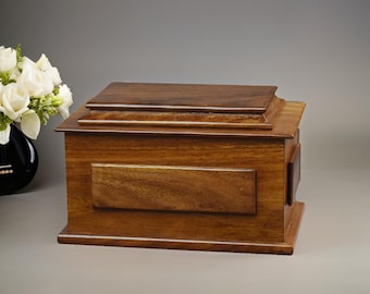 Handmade Rosewood Urn for Human Ashes - Personalized Cremation Urn for Ashes Handcrafted - Large Wooden Urn Box, Pet Urns for Dogs, Cat