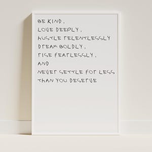 BE KIND | Aesthetic Wall Art | Modern Art Print | Minimalist Wall Print | Inspirational Quote | Positive Retro Wall Art | Digital Download