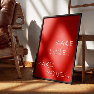 MAKE LOVE | Aesthetic Wall Art | Modern Art Print | Minimalist Wall Print | Inspirational Quote | Positive Retro Wall Art | Digital Download
