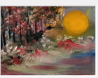 Yellow Moon, original oil painting