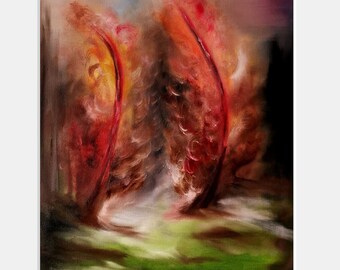 The cedars in flames, Original painting