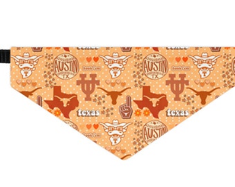 University of Texas Inspired; Texas Longhorns Over-the-Collar Pet Bandana Collar