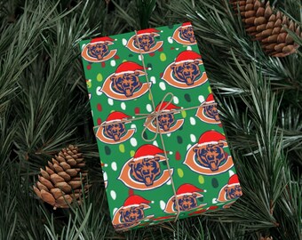 Chicago Bears Inspired Christmas/Santa Themed Gift Wrap Wrapping Papers