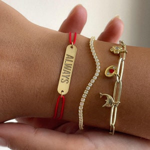 925 Sterling Silver Personalized Kabbalah Red String Bracelet, Custom Name/Protection Jewelry, Red String of Fate Bracelet, Gift for Her