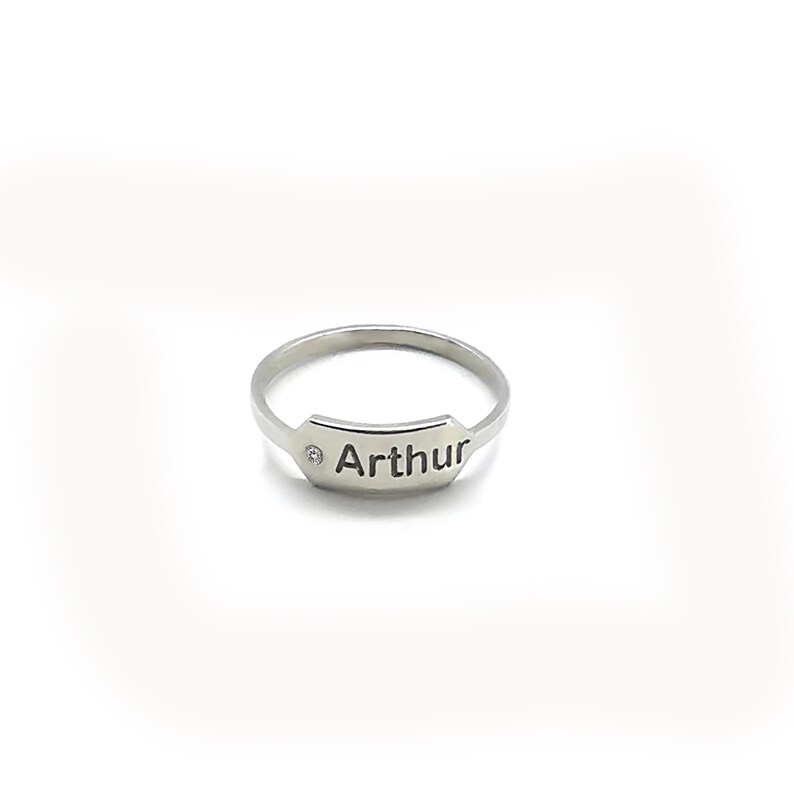 Dainty Personalized Ring / 925 Sterling Silver Custom Initial Ring / Name Ring /Zodiac Ring /Gift for her / Mother's Day Gift image 2