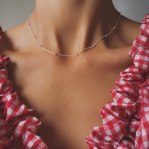 Sterling Silver Choker Necklace for Women, Minimalist Gold Chain Choker, Dainty Gold Necklace, Everyday Necklace