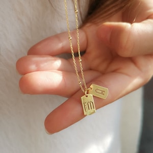 Tiny Initial Charm Necklace 925 Sterling Silver 14k Gold Plated Personalized Pendant for Women, Best Friend Birthday Gifts