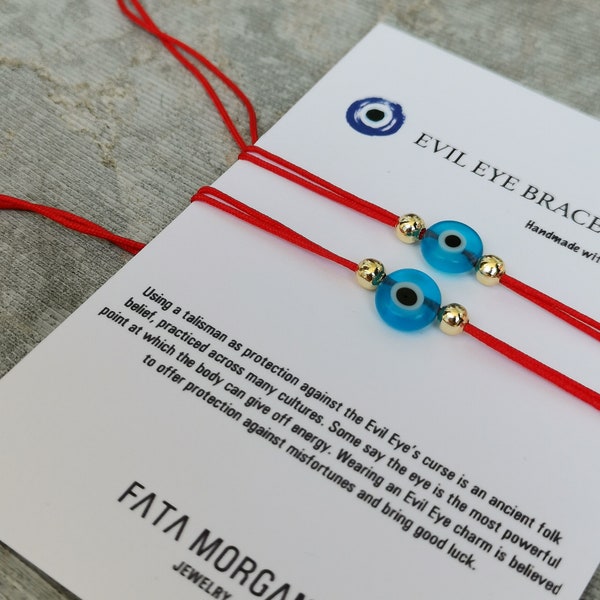 Evil Eye Bracelet Red and Black String Good Luck Protection Mal De Ojo  Nazar Amulet Bracelets For Women and Men