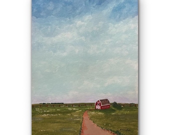 Origineel kunstwerk, schilderij, Saskatchewan Prairies, woondecoratie, cadeau