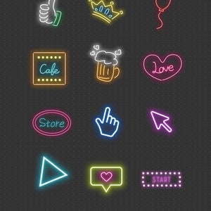 Fluorescent Stickers Digital Stickers Digital Download SVG PNG and JPG ...