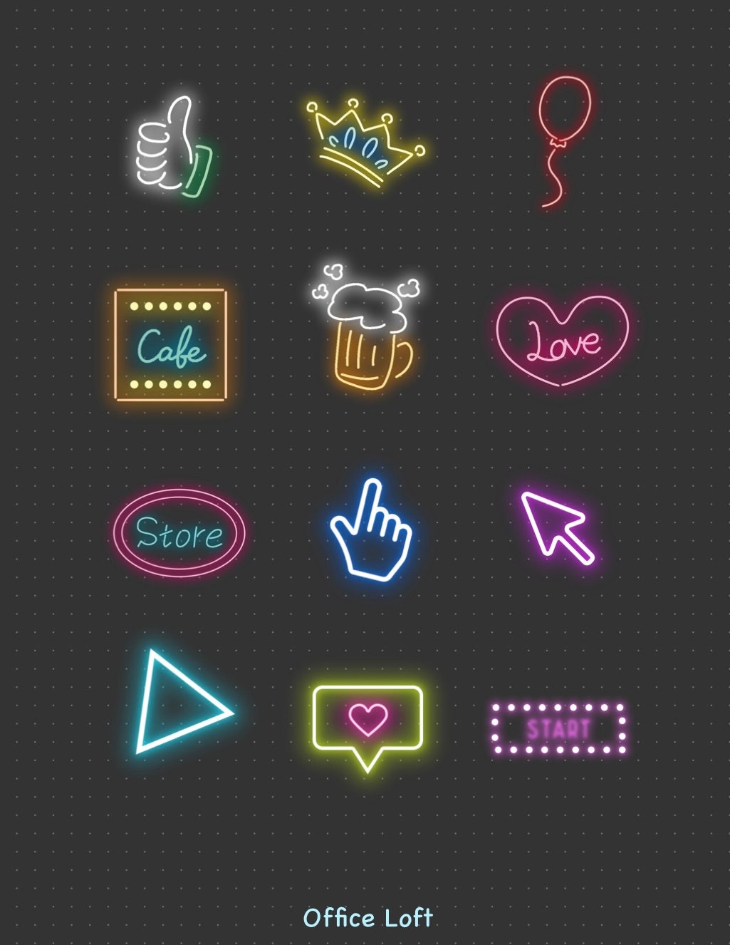 Fluorescent Stickers Digital Stickers Digital Download SVG PNG - Etsy