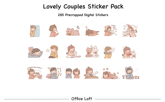 Lovely Couple Digital Stickers Happy Sticker Pack Digital Planner