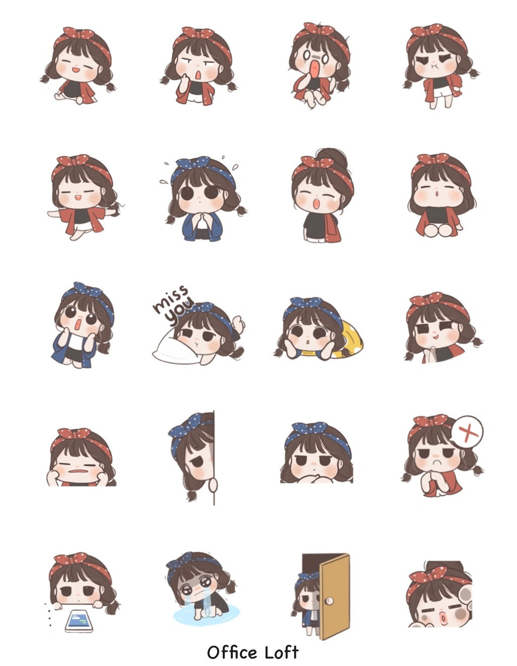 Little Girl digital stickers happy sticker pack Digital Etsy