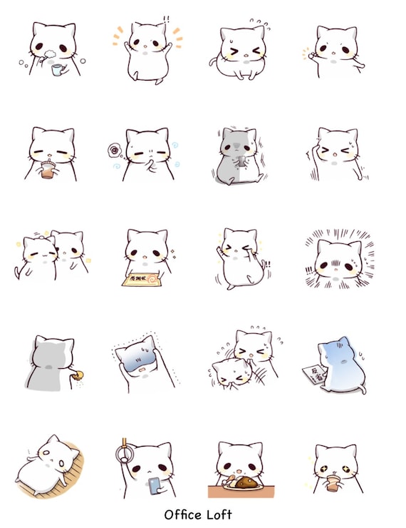 Sleepy Cat Digital Stickers Digital Planner Sticker Happy Sticker Pack  Goodnotes Sticker Goodnotes Planner 