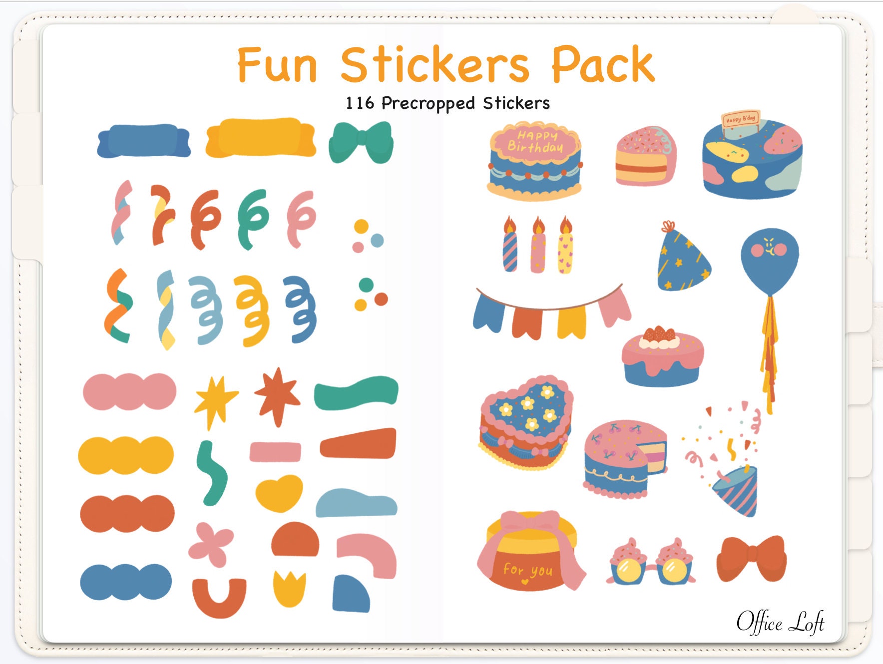 Fun Cutie Stickers Digital Stickers Happy Sticker Pack Digital
