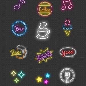 Fluorescent Stickers Digital Stickers Digital Download SVG PNG and JPG ...