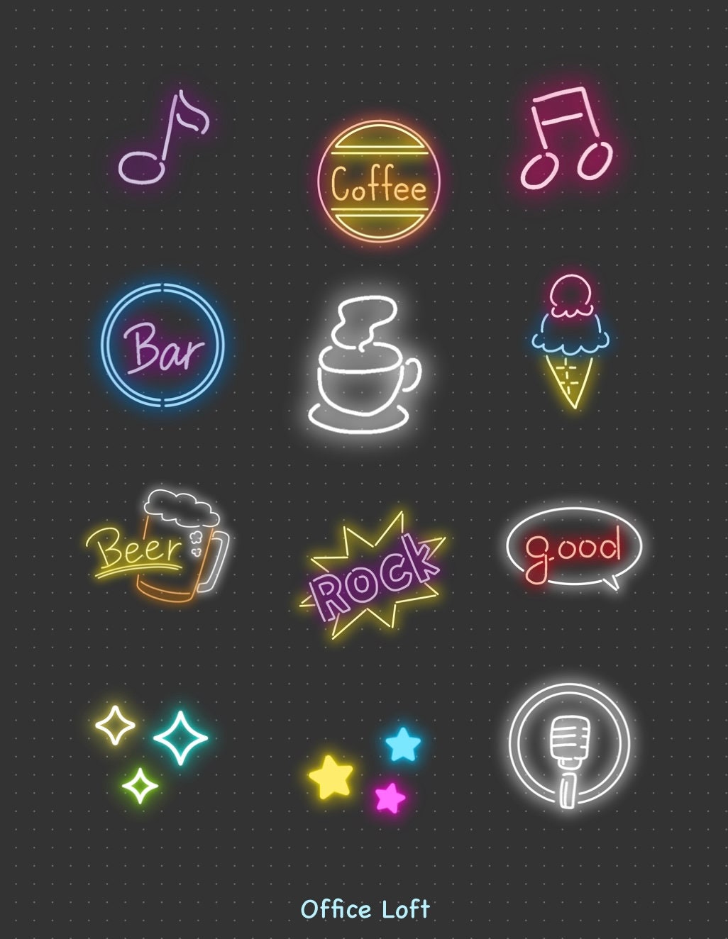 Fluorescent Stickers Digital Stickers Digital Download SVG PNG - Etsy