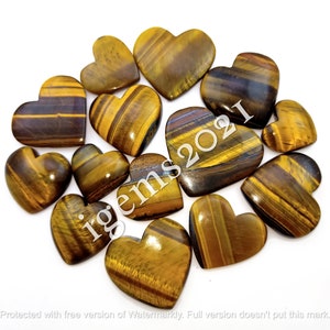 Natural Tiger Eye Heart Shape gemstone Cabochon,  Tiger eye Heart stone - Tiger eye cabochon - Multi Jewelry Making Stone, Loose Gemstone