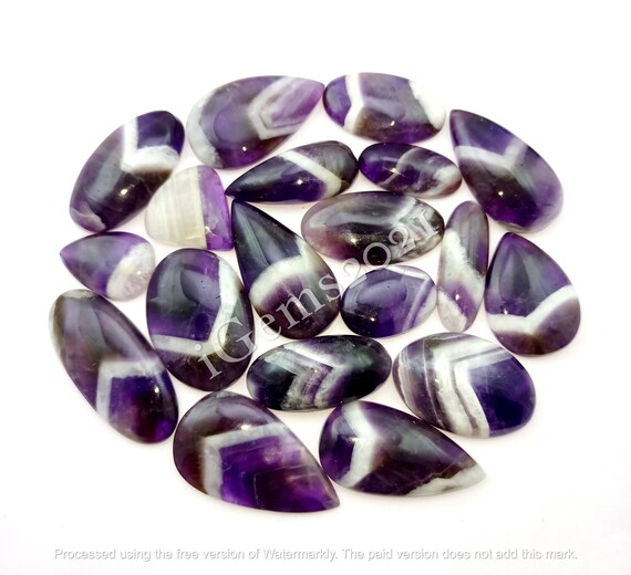 Natural Chevron Amethyst gemstone Cabochon, Amethyst Jewelry - Amethyst Lace - Chevron Amethyst - Multi Jewelry Making Stone, Loose Gemstone